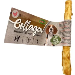 Friandise à mâcher pour chien en vrac stick de collagène au poulet Bubimex – 13 cm – Prix à la pièce