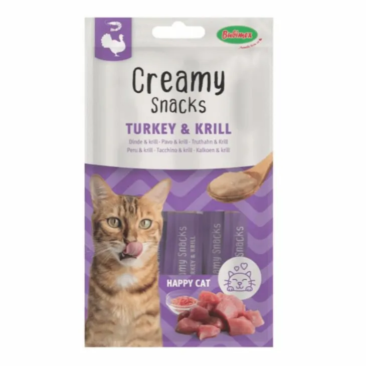 Friandise en crème pour chat dinde et krill Bubimex Creamy x 4 - 60 g