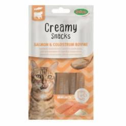 Friandise en crème pour chat saumon et colostrum bovin Bubimex Creamy x 4 - 60 g