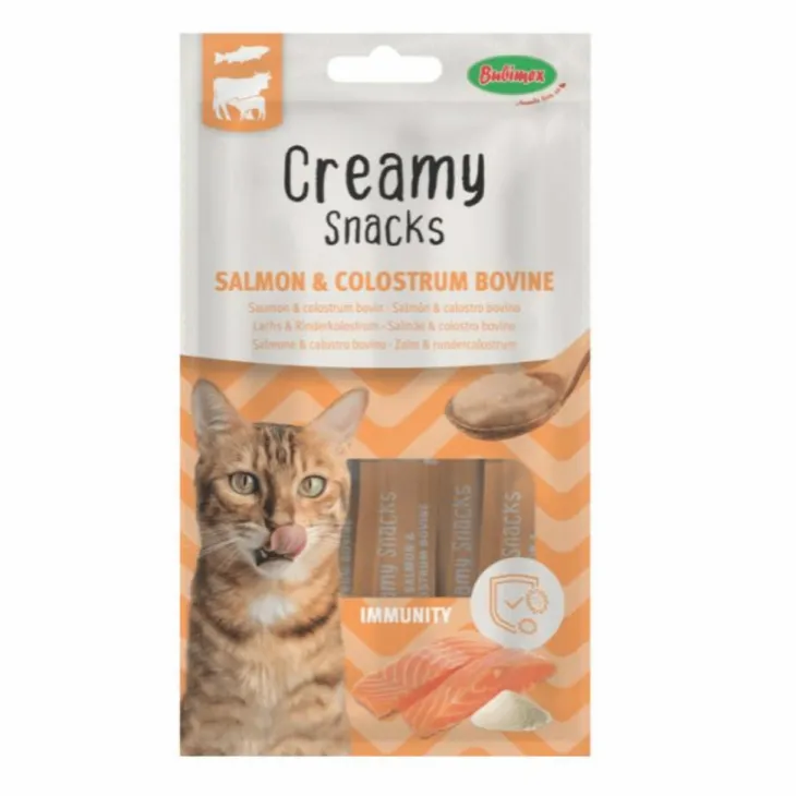 Friandise en crème pour chat saumon et colostrum bovin Bubimex Creamy x 4 - 60 g
