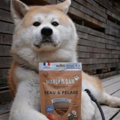 Friandises pour chien barres à mâcher peau et pelage Marly & Dan - 80 g