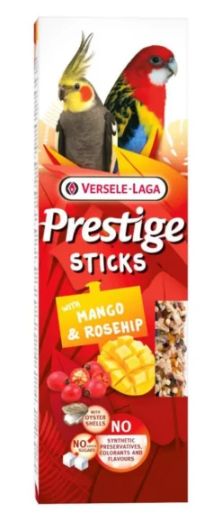Friandises pour grandes perruches Versele Laga Prestige Sticks Mangue & Églantine - 2 x 70 g