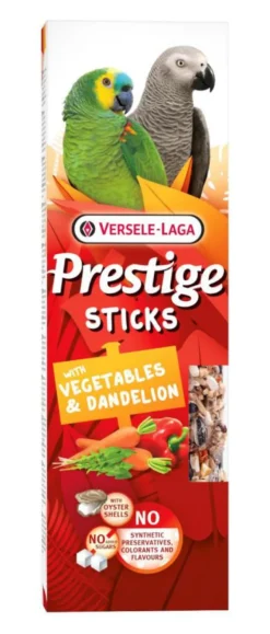 Friandises pour perroquets Versele Laga Prestige Sticks Légumes & Pissenlit - 2 x 70 g