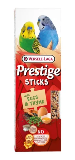 Friandises pour petites perruches Versele Laga Prestige Sticks Œufs & Thym - 2 x 30 g
