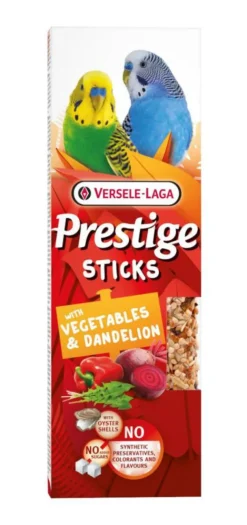 Friandises pour petites perruches Versele Laga Prestige Sticks Légumes & Pissenlit - 2 x 30 g