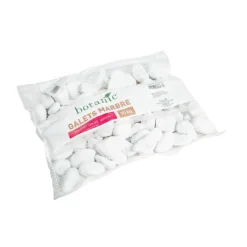 Galets de marbre blanc de Carrare calibre 40 à 60 mm en sac de 10 kg