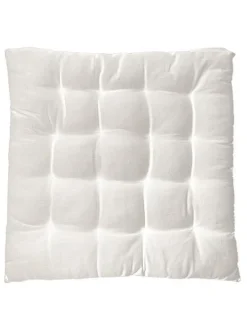 Galette de chaise en coton coloris blanc Serge Encre - 40 x 40 cm