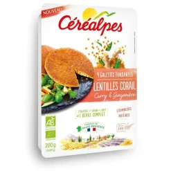 Galettes fondantes lentilles corail curry & gingembre Céréalpes - 4 x 50 g