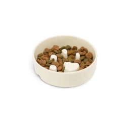 Gamelle anti-glouton pour chien en grès coloris beige clair Scruffs - 16 x 16 x 5 cm