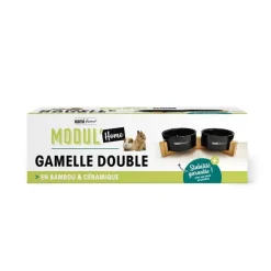 Gamelle double bois/céramique coloris bois Modul'home