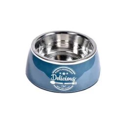 Gamelle pour petit chien et chat coloris bleu en mélamine Bobby Delicious – Taille XS