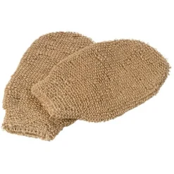 Gant de massage et de gommage coloris beige