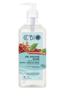 Gel douche bio boisé en flacon pompe C’Bio santal fèves de Tonka - 1 L