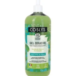 Gel douche bio rafraîchissant menthe chanvre en flacon pompe Coslys - 250 ml