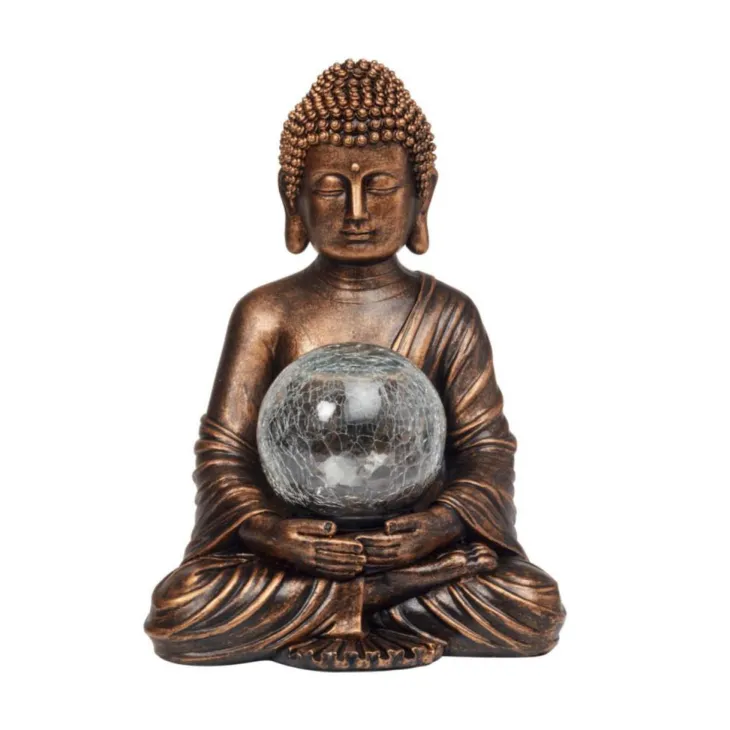 Globe solaire Buddha coloris transparent effet blanc froid Smartgarden - 36,5 x 26 x 22 cm