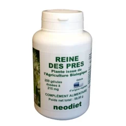 Gélules de reine des prés bio en boite de 200 unités