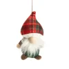 Gnome à bonnet écossais rouge en polyester à suspendre - 7 x 9 x 15 cm