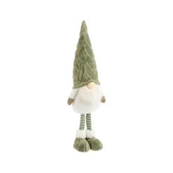 Gnome blanc debout avec bonnet vert Gus moyen modèle - 59 cm