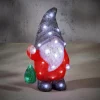 Gnome lumineux rouge et blanc 33 LED - 35 cm