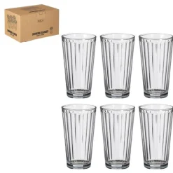 Gobelet coloris transparent en verre Aqua long drinck 6 pièces - 41 cl