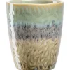 Gobelet en céramique réactive beige, gris et vert Matera - 300 ml
