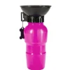 Gourde avec bol intégré rose pour chien Wouapy - 500 ml