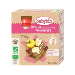 Gourde pomme et framboise Babybio 4 x 90 g