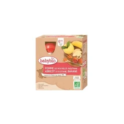 Gourdes Pomme Abricot Banane bio dès 6 mois - 4x90 gr