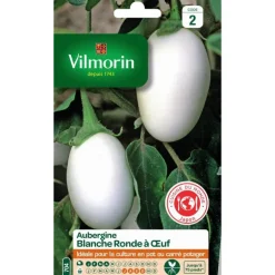 Graines d'aubergine blanche ronde à œuf Vilmorin - graines à semer