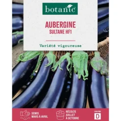 Graines d’Aubergine Sultane hybride F1 botanic® - graines à semer