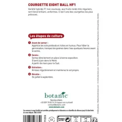 Graines de Courgette eight ball hybride F1 botanic® - graines à semer