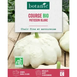 Graines de courgette patisson blanc bio botanic® - graines à semer