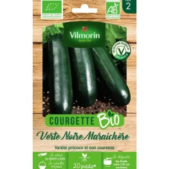 Graines de courgette verte noire maraîchère bio Vilmorin - graines à semer