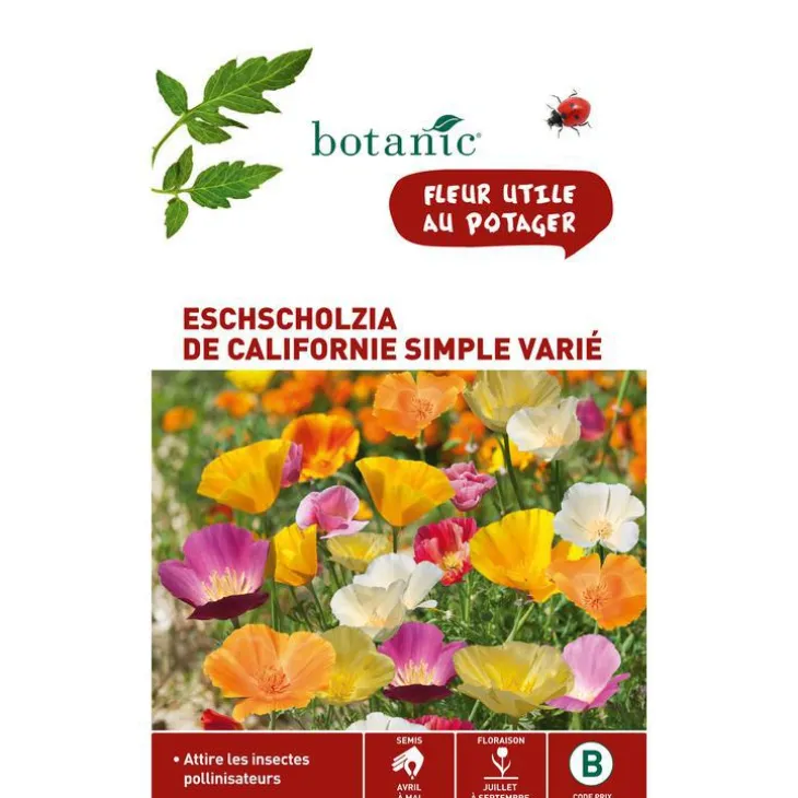Graines de Eschscholzia de californie simple varié botanic® - graines à semer