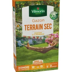 Graines de gazon à semer terrain sec Vilmorin - en étui de 250 g