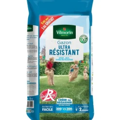 Graines de gazon à semer ultra résistant Label Rouge Vilmorin - Le sac de 5 kg