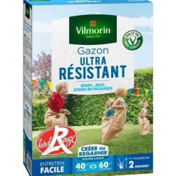 Graines de gazon à semer ultra résistant Label Rouge Vilmorin - 1 kg