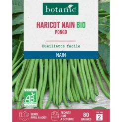 Graines de haricot nain pongo extra-fin sans fil bio botanic® - graines à semer