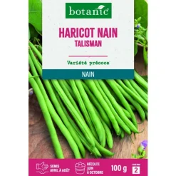 Graines de haricot nain talisman extra-fin sans fil botanic® - graines à semer 100 g