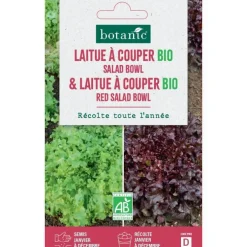 Graines de laitue à couper bio salad bowl + red salad bowl botanic® - graines à semer