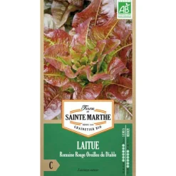 Graines de Laitue Romaine rouge Oreilles du diable bio Ferme de Sainte Marthe - 500 graines à semer