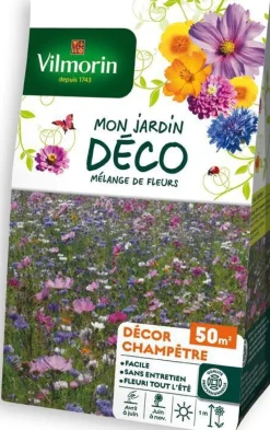 Graines de mélange de fleurs décor champêtre 50 m² Vilmorin - graines à semer