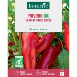 Graines de poivron corni di torro rosso bio botanic® - graines corni semer