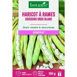 Graines d'haricot à rames soissons gros blanc botanic® - graines à semer