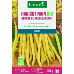 Graines d'haricot nain beurre de rocquencourt bio botanic® - graines à semer 100 g