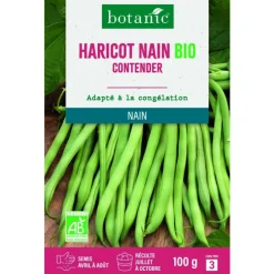 Graines d'haricot nain contender bio botanic® - graines à semer 100 g