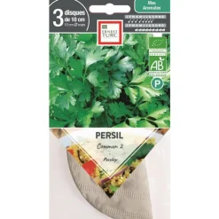 Graines présemées de Persil commun bio Ernest Turc - 3 ronds de 10 cm