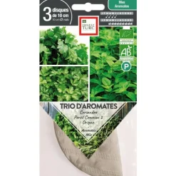 Graines présemées de Trio d’aromates bio Ernest Turc - 3 ronds de 10 cm