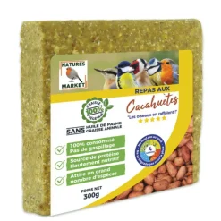 Graisse végétale pour oiseau Natures market Repas aux cacahuètes – 300 g