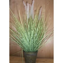 Graminée artificielle en pot métal Ø 36 x H 120 cm